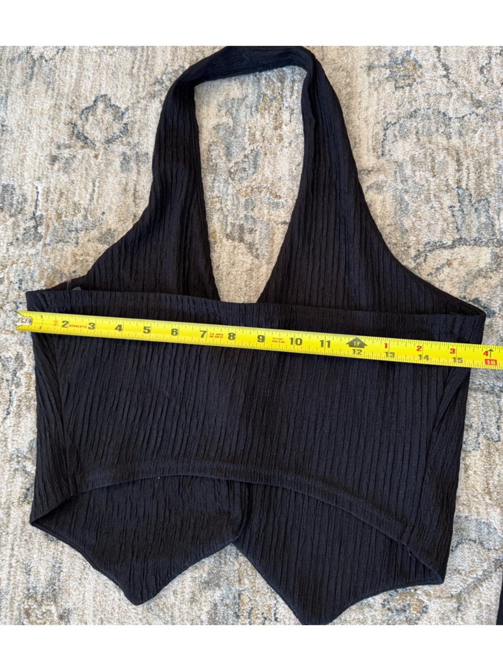 Love Poem Y2K matching set- Black Wide-Leg Textured Pants,halter top vest size L - Picture 4 of 8